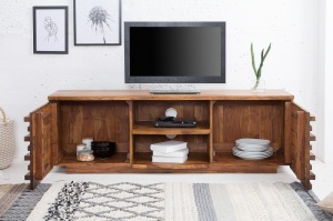 COMODA TV 150CM, BOARD, COD 38411, DIN LEN MASIV DE TRANDAFIR, DESIGN RUSTIC - Img 3