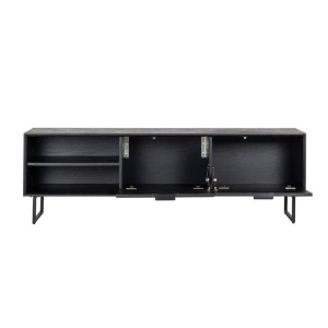 COMODA TV BLAX, 180 CM, NEAGRA, DIN FURNIR DE STEJAR SI METAL, RICHMOND INTERIORS - Img 5