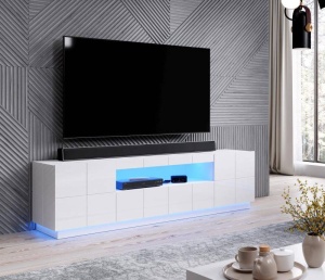 COMODA TV, CAMA-REJA-RTV-GRA/GRA, DIN PLACI LAMINATE SI MDF DIVERSE NUANTE, DESIGN MODERN - Img 4