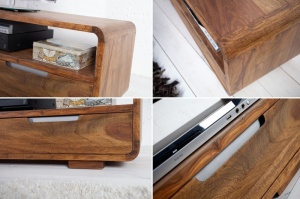 COMODA TV, DIN LEMN MASIV, GOA 130CM, COD 35869, DESIGN VINTAGE - Img 4