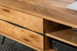 COMODA TV LIVING 160CM, EDGE, LEMN MASIV STEJAR, STIL INDUSTRIAL, ARTIM GROUP SELECTION - Img 3