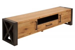 COMODA TV LOWBOARD 200CM, THOR, DIN LEMN MASIV STEJAR SALBATIC, STIL RETRO, ARTIM GROUP SELECTION - Img 5