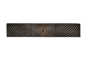 COMODA TV SUSPENDATA, ILLUSION 160CM, REALIZAT DIN LEMN DE MANGO 3D, CULOARE NEGRU/AURIU, ARTIM GROUP SELECTION