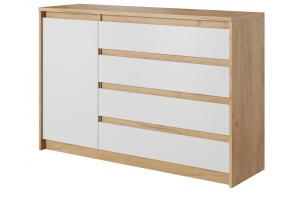 COMODA XELO 1D4S 136 ALB/STEJAR AURIU DESIGN SCANDINAV LSK - Img 1