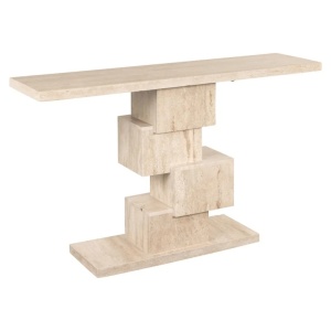 CONSOLA ARVADA BEJ, 7659, CONFECTIONATA DIN MDF SI TRAVERTIN, STIL MODERN