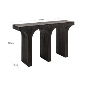 CONSOLA ASHFORD, 214126, CONFECTIONATA DIN FURNIR, LEMN DE STEJAR SI PAL, CULOAREA MARO INCHIS, STIL MODERN - Img 5