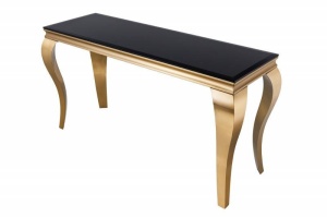 CONSOLA BAROCK 140CM, DIN METAL DE CULOARE AURIE SI STICLA