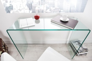 CONSOLA/BIROU 100CM, DIN STICLA, FANTOME, DESIGN MODERN - Img 4