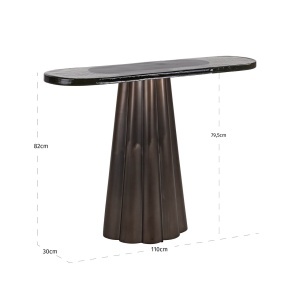 CONSOLA LIVING, BARWICK 110CM, REALIZATA DIN METAL SI STICLA, CULOARE MARO ANTICHIZAT, DESIGN DEOSEBIT, RICHMOND INTERIORS - Img 8
