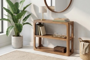 CONSOLA LIVING, ELEMENTS 90CM, REALIZATA DIN LEMN DE MANGO, CULOARE MARO/NATUR, ARTIM GROUP