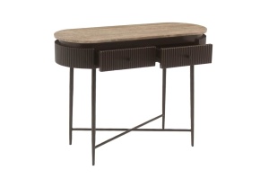 CONSOLA RUSSO 214324, CONFECTIONATA DIN METAL, TRAVERTIN, ALAMA SI MDF, CULOAREA MARO, STIL MODERN - Img 2