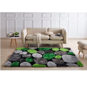 Covor 170x240 cm, verde/gri/negru, PEBBLE TYP 1, 0000201381 - Img 3