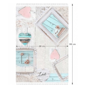 Covor 80x300 cm, bej/model vintage, SONIL, 0000204376