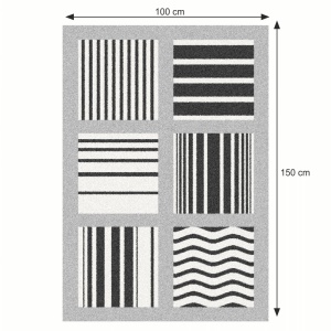 Covor, gri/model, 100x150, ALMAS, 0000268034