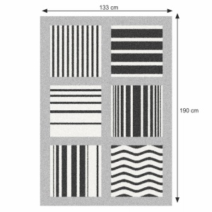 Covor, gri/model, 133x190, ALMAS, 0000268035