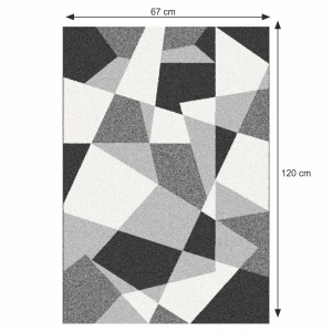 Covor, negru/gri/alb, 67x120, SANAR, 0000268505