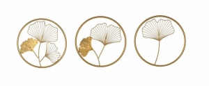 Decorațiune de perete, GINKGO, Set de 3buc, 40 cm, COD 41273