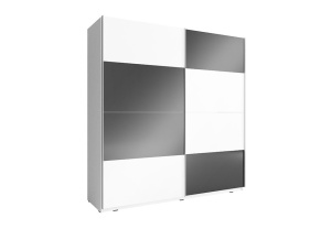 DULAP DORMITOR MIKA MULTI III 200 ALB/NEGRU DESIGN MODERN PSK