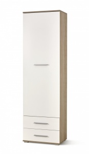 DULAP LIMA REG-1, ALB/STEJAR SONOMA, DIN PAL MELAMINAT, STIL MODERN - Img 1