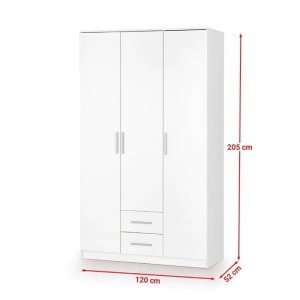 DULAP LIMA S-3, ALB, DIN PAL MELAMINAT, STIL MODERN, HALMAR - Img 3