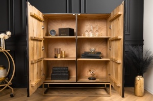 DULAP LIVING, 120CM, LEMN DE MANGO/METAL, ALB/NEGRU, ARTIM GROUP COLLECTION - Img 5