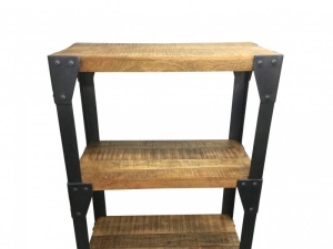 DULAP/ORGANIZATOR, FACTORY 180CM, COD 40549, DIN LEMN MANGO SI METAL, DESIGN RETRO - Img 4