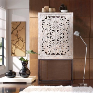 DULAP TALLA 176CM, NATURAL, DIN LEMN DE MANGO SI METAL, GINER Y COLOMER - Img 6