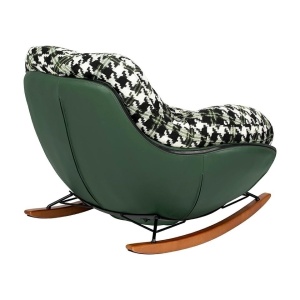 FOTOLIU BALANSOAR FATTY, VERDE/NEGRU/ALB, CU TAPITERIE DIN PIELE ECOLOGICA SI TEXTIL, STIL MODERN - Img 3