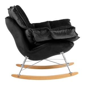 FOTOLIU BALANSOAR SWING VELVET, NEGRU, TAPITERIE DIN CATIFEA, STIL MODERN - Img 2
