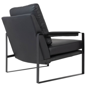 FOTOLIU CONFORTABIL CAPITAN, NEGRU, TAPITAT CU PIELE ECOLOGICA, STIL MODERN B2 - Img 3