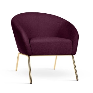 FOTOLIU CONFORTABIL CHERRY, BORDO/AURIU, CONFECTIONAT DIN CATIFEA SI METAL