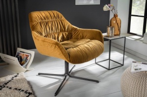 FOTOLIU CONFORTABIL, DUTCH, GALBEN MUSTAR, DIN CATIFEA COD 40010 DESIGN RETRO