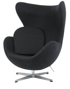 FOTOLIU CONFORTABIL EGG CLASSIC, GRI INCHIS 5/CROM, DIN CASMIR SI METAL, STIL MODERN - Img 5