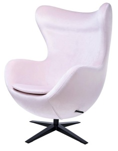 FOTOLIU CONFORTABIL EGG SZEROKI VELVET, ROZ DESCHIS 30/NEGRU, DIN CATIFEA SI METAL, STIL MODERN