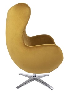 FOTOLIU CONFORTABIL EGG SZEROKI VELVET, VERDE KAKI/CROM, DIN CATIFEA SI METAL, STIL MODERN - Img 3