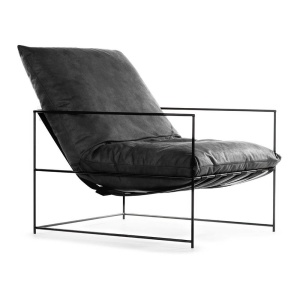 FOTOLIU CONFORTABIL ELTON, NEGRU, CONFECTIONAT DIN METAL SI TEXTIL