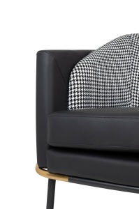 FOTOLIU CONFORTABIL GUBI, GRI/NEGRU/AURIU, DIN TEXTIL SI PIELE ECOLOGICA, STIL MODERN - Img 3