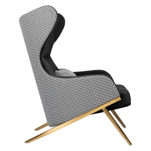 FOTOLIU CONFORTABIL HAMPTON, ALB/NEGRU/AURIU, TAPITAT IN CATIFEA, STIL MODERN B2 - Img 3