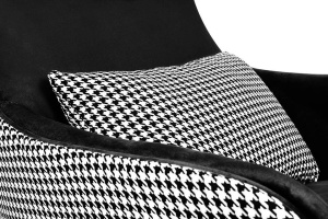 FOTOLIU CONFORTABIL HAMPTON, ALB/NEGRU/AURIU, TAPITAT IN CATIFEA, STIL MODERN B2 - Img 7