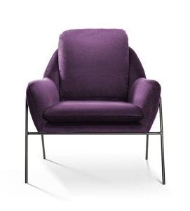 FOTOLIU CONFORTABIL MALI, MOV/NEGRU, STIL MODERN, CONFECTIONAT DIN METAL SI CATIFEA - Img 2