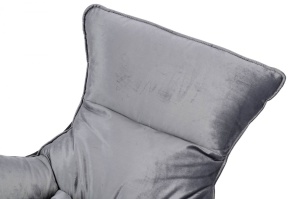 FOTOLIU CONFORTABIL OTILIA STAND VELVET, GRI INCHIS/NEGRU, DIN CATIFEA SI PIELE ECOLOGICA, STIL MODERN - Img 8