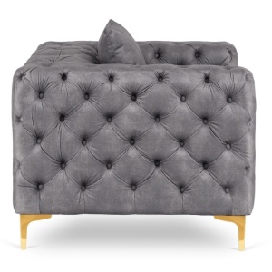 FOTOLIU DEOSEBIT 3, ARTIM MEBLE, MATERIAL TEXTIL( CATIFEA) SI SUPORT METALIC, CULOARE GRI/AURIU, STIL MODERN - Img 3