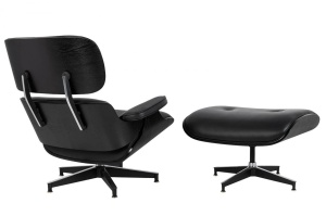 FOTOLIU EXCLUSIVIST CU TABURET, LOUNGE HM PREMIUM, NEGRU, PIELE NATURALA SI LEMN DE FRASIN, STIL MODERN - Img 2