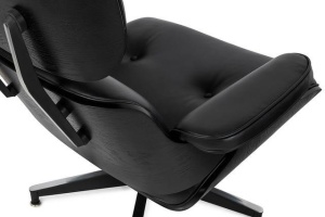 FOTOLIU EXCLUSIVIST LOUNGE HM NEGRU, PIELE NATURALA ITALIANA SI LEMN DE FRASIN, STIL EAMES - Img 7