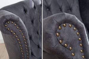 FOTOLIU LUX, DESIGN ENGLEZESC, CHESTERFIELD, GRI, 150CM, COD 37473 - Img 7
