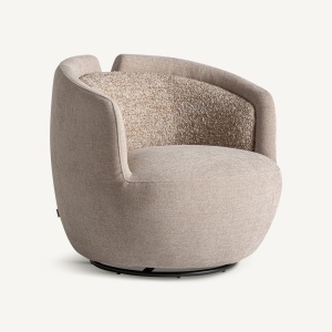 FOTOLIU ROTATIV VIPITENO, REALIZAT DIN METAL, LEMN SI TEXTIL CHENILLE, CULOARE BEJ, REALIZAT MANUAL, VICAL HOME