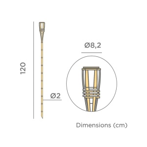 LAMPA DE GRADINA/TERASA HIAMA SOLAR, CONFECTIONATA DIN BAMBUS, CU SENZOR DE MISCARE - Img 2
