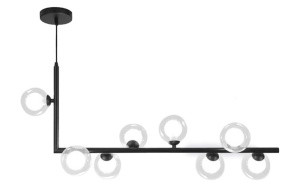 Lampă de tavan din sticlă industrială si metal, negru APP754-8CP