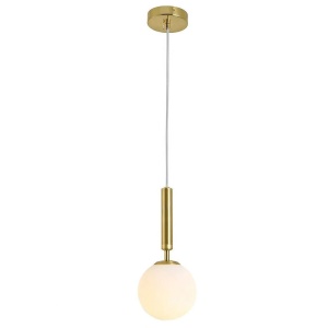 LAMPĂ SUSPENDATĂ CU SFERĂ DE STICLĂ G108-1W GOLD E27