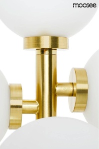 LAMPADAR COSMO, DIN METAL SI STICLA, AURIU/ALB, B2 - Img 2